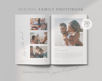 Plantilla de Canva para álbum de fotos familiar: Revista minimalista (digital)