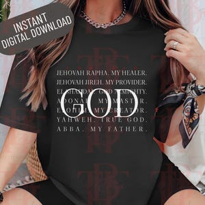 Names of God Christian PNG Bundle | Bible Verse Word Art for T-Shirts, Sublimation, Wall Art, Worship Decor, Printables, Cricut Projects