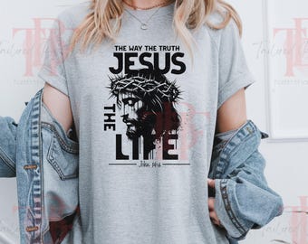 Jesus Christian PNG JPG Bundle – „Jezus Droga Prawda Życie” Jana 14:6 – Projekt wersetu biblijnego dla Cricut, sublimacji, materiałów do druku