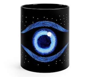 Blue Evil Eye Mug Spiritual Ceramic Cup Energy Balance and Protection Talisman Chakra Mug Perfect Christmas Gift for Evil Eye Protection