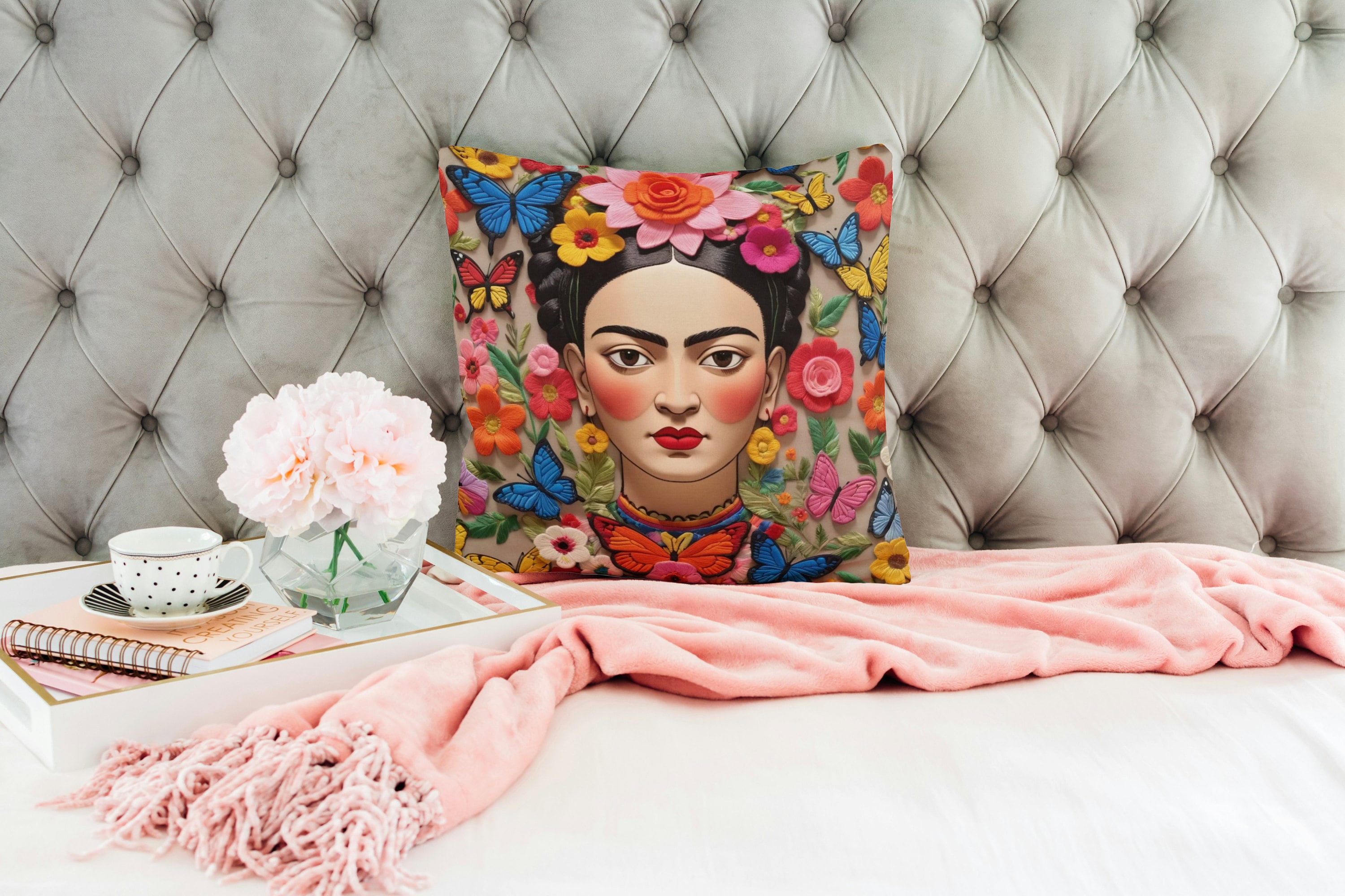 Embroidered Frida Kahlo Pillow Collection Mexican Painter Pillow Case Frida Kahlo Self Portrait Mexican Art Feminist Art Home Decor Etsy