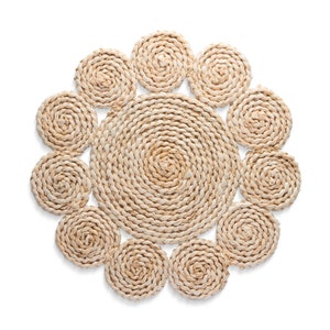 Rattan Tischset, Blumen Tischset, Rattan Platzteller, Tischdekoration