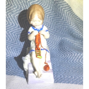 Royal Worcester Saturday's Child Porcelain Figurine Vintage 1951 Fine Bone China