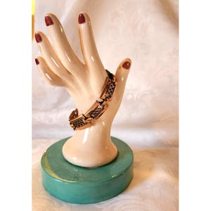 Vintage Renoir Copper Bracelet Openwork Design Rectangular Links Modernist 7 inch