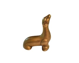 Vintage Messing Robbenfigur Briefbeschwerer Cottage Core