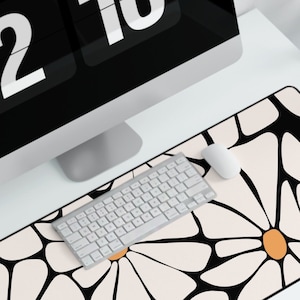 Boho floral ergonomic Deskmat boho floral Mousepad  boho flowers Desk mat soft keyboard support Cute mousepad gift for her flower lover mat