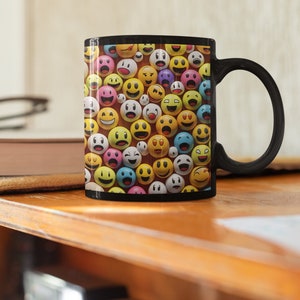 Emoji mug Gift for the Emoji Lover mug start day off with a smile funny emoji mug gift for her emoji mug gift for him happy emoji faces mug