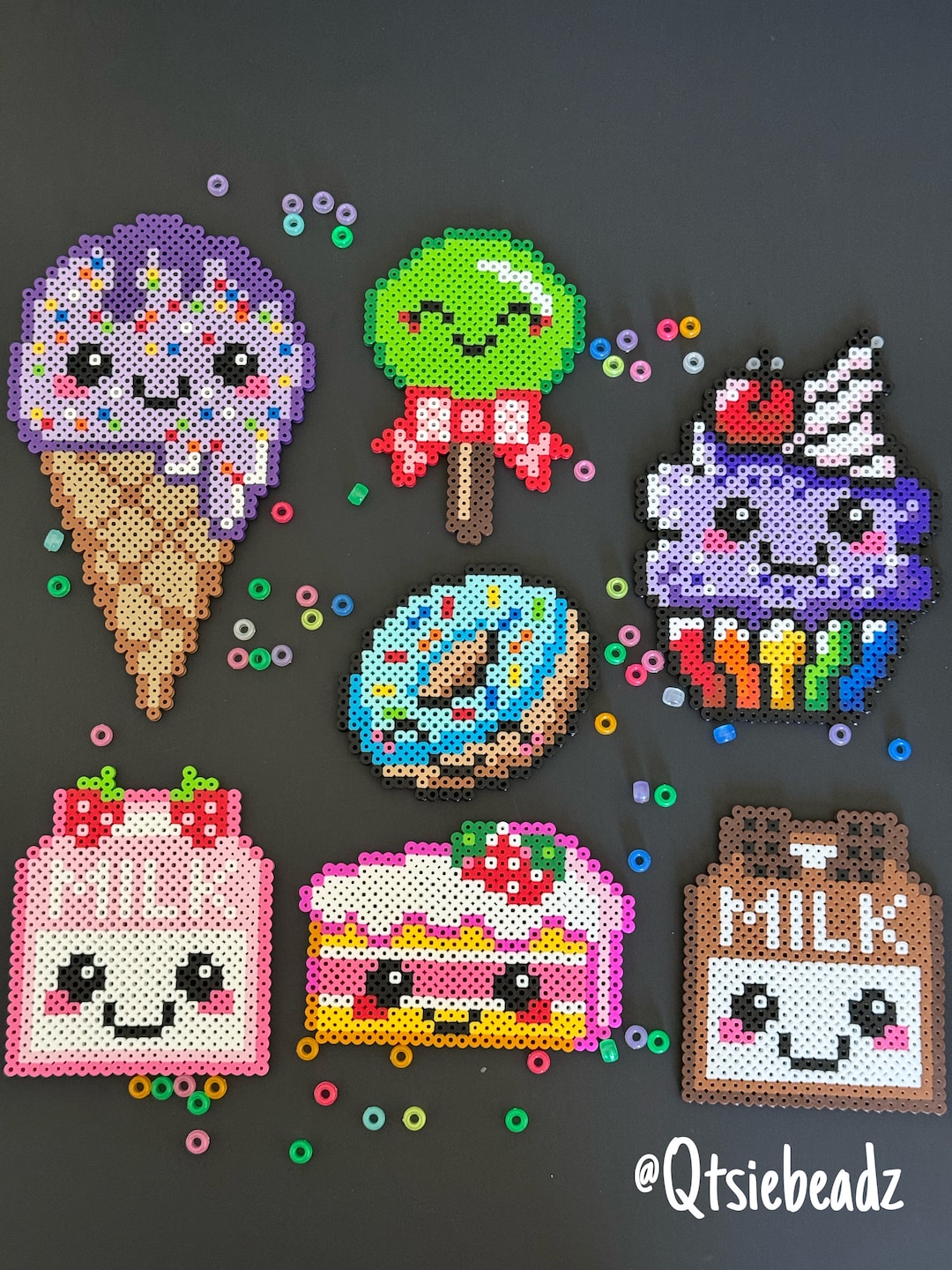 HOT Bead Cup Covers Perler Bead Drink Covers Cute Dessert