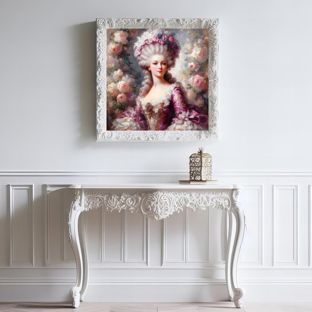 Marie Antoinette Wall Art Rococo Oil Painting Marie Antoinette in Plum ...