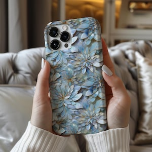 Iridescent Stained Glass Floral Mosaic Design Tough Case For iPhone 16/15 Pro Max, S24 Ultra/Pixel 8 Pro Cover, Flower Lover Perfect Gift