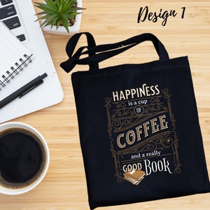 Sacola para amante de livros e café, bolsa de lona para bibliotecário ou professor, sacola para presente de leitor, bolsa para livros, sacola para clube de leitor ávido, presente para mãe amante de café