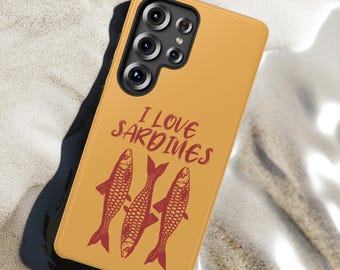 Sardinen Handyhülle für S25 S24, Coastal iPhone 16 15 14 Pro Max Hülle, lustige Fischhülle für Pixel 8 9 Pro, Geschenk für Fischliebhaber