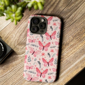 Cute Pink Butterfly Phone Case For IPhone 15 Pro Max, Iphone Mini 13 Cell Phone Case, 14 Plus, S23 ultra, Samsung S20 Fe, Pixel 7