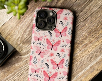 Linda funda de teléfono mariposa rosa para iPhone 15 Pro Max, funda de teléfono celular Iphone Mini 13, 14 Plus, S23 ultra, Samsung S20 Fe, Pixel 7