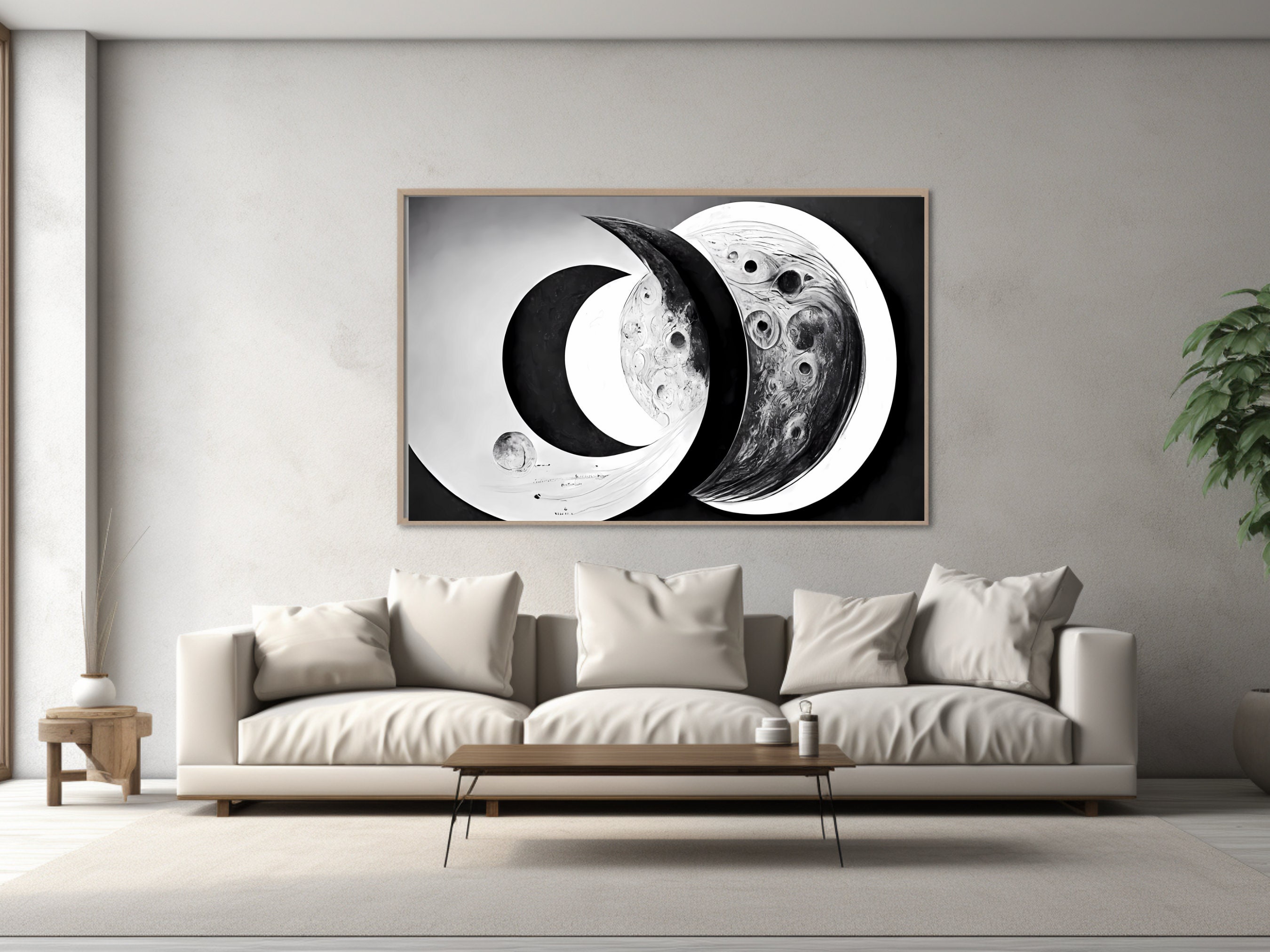 Moon Phases Wall Art Digital Download, Moon Print, Moon Poster, White ...