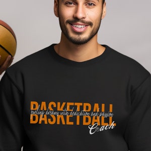 Custom Coach Sweatshirt, Basketball Hoodie, Coach Crewneck, Coach Wife Sweater, Game Day Gift for Basketball Coach, Name Basketball Shirt