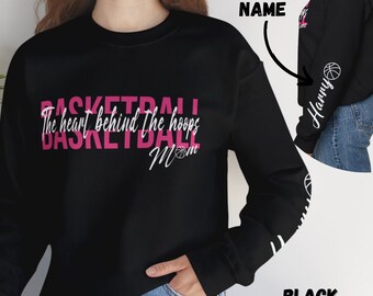 Sudadera personalizada para mamá de baloncesto, sudadera con capucha para mamá de baloncesto, regalo del día del juego para mamá de baloncesto, camisa Cheer Mom, camiseta de baloncesto con nombre
