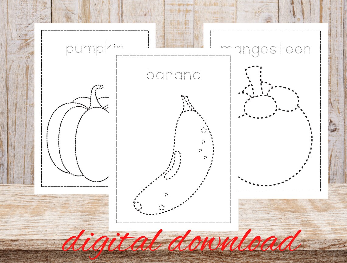 Food Trace Kids Coloring Pages, Printable Coloring Pages, Digital
