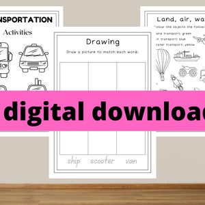 Transportation coloring pages, kids coloring pages, printable for kids, transportation color book for kids