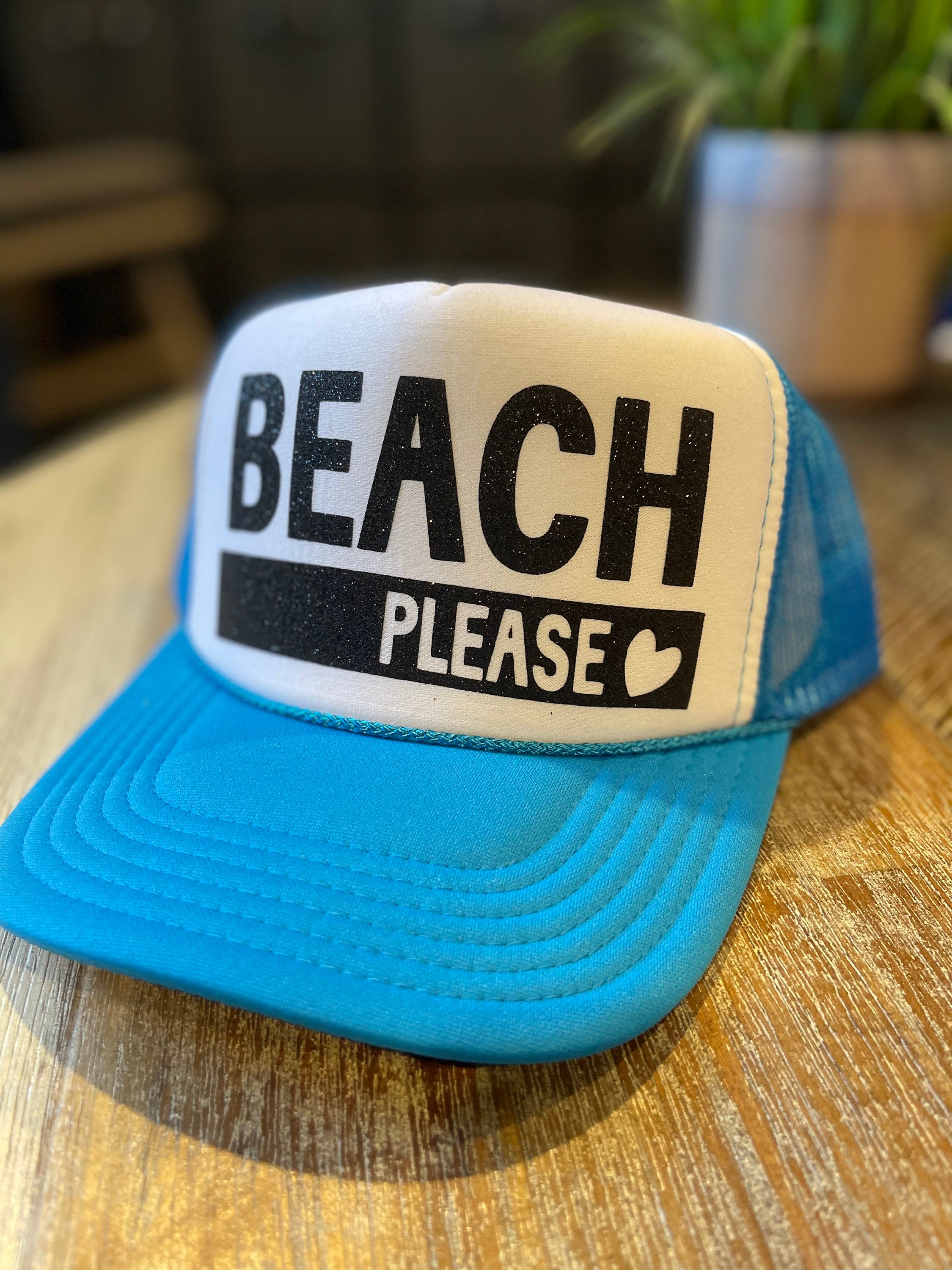 Unisex Blue Wash \'Beach Please\' Trucker Hat Ocean Blue Floating Trucker Hat with Snapback - BLEM – BUOY WEAR main image 4