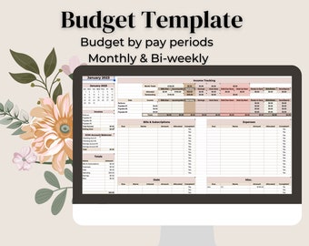 2024 Budget Template, Monthly or Bi-weekly Template