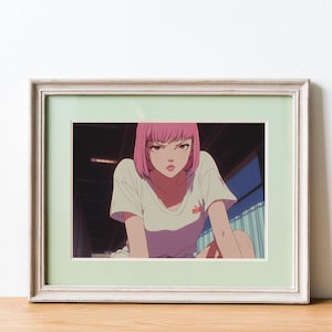 Japanese Anime Girls Digital Print Poster Art, Cute Kawaii Wall Decor, Unique Gift for Anime Lovers, Colorful Home Decor, Aesthetic Art Prin