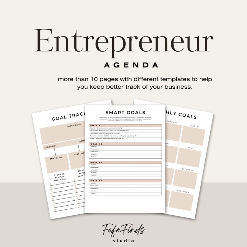 Entrepreneur Planner Printable Printable Entrepreneur Agenda ...