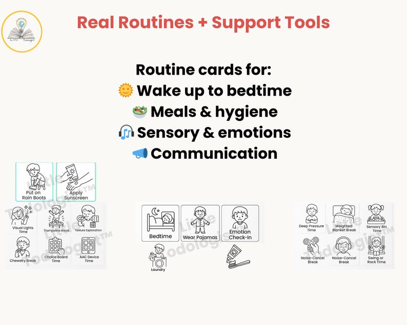 Preschool Visual Routine Cards – Picture Schedule for Home, Daycare ...