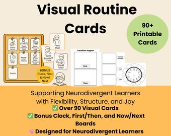 Preschool Visual Routine Cards – Picture Schedule for Home, Daycare, & Neurodivergent Kids