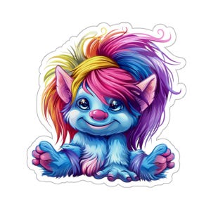 ColorPop Gremlin Die-Cut Sticker, Fun Pop Culture Decal, Rainbow Vinyl Sticker, Laptop Decal, Water Bottle Sticker, Cute Planner Sticker,