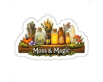 Moss & Magic Apothecary Sticker | Witchy Woodland Shelf Die Cut Vinyl