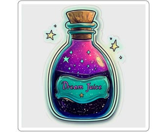 Dream Juice bottle sticker | Die-Cut Sticker, galaxy potion design