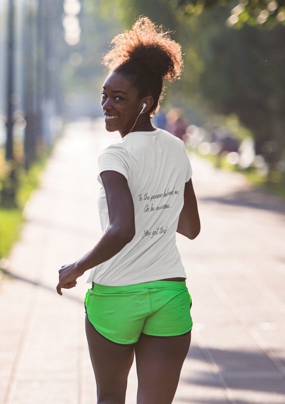 Men's Fitted V-Neck Short Sleeve Tee To the person behind me, Go be awesome...You got this!!