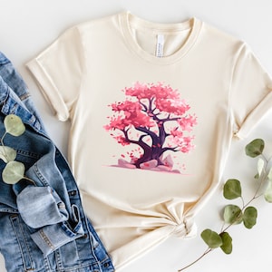 Pink Chinese Tree Shirt, Chinese Tree Tee, Chinese Tree T shirt, Nature Shirt, Nature Tee, Nature t shirt, Chinese Nature Tee.