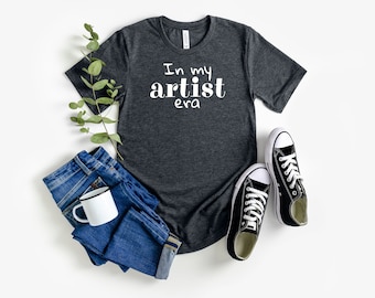 Camisa de artista, Camisa de pintura, Camisa de lona, Camisa de dibujo, Camisa para amantes del arte, Camisa amante del arte, Regalo para artistas, Camisa mural, Acuarela.