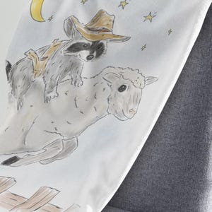 Cozy Plush Blanket with Schlurpi the Raccoon Riding a Sheep | Perfect Gift for Raccoon Fans | 50x60" (127x152 cm)