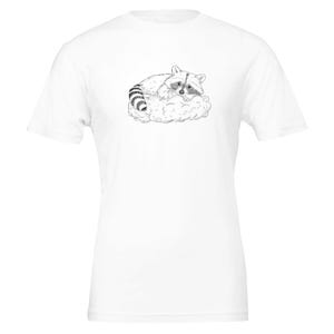 Schlurpi the Sleeping Raccoon – Unisex T-Shirt | Sustainable Cotton Shirt with Hand-Drawn Illustration
