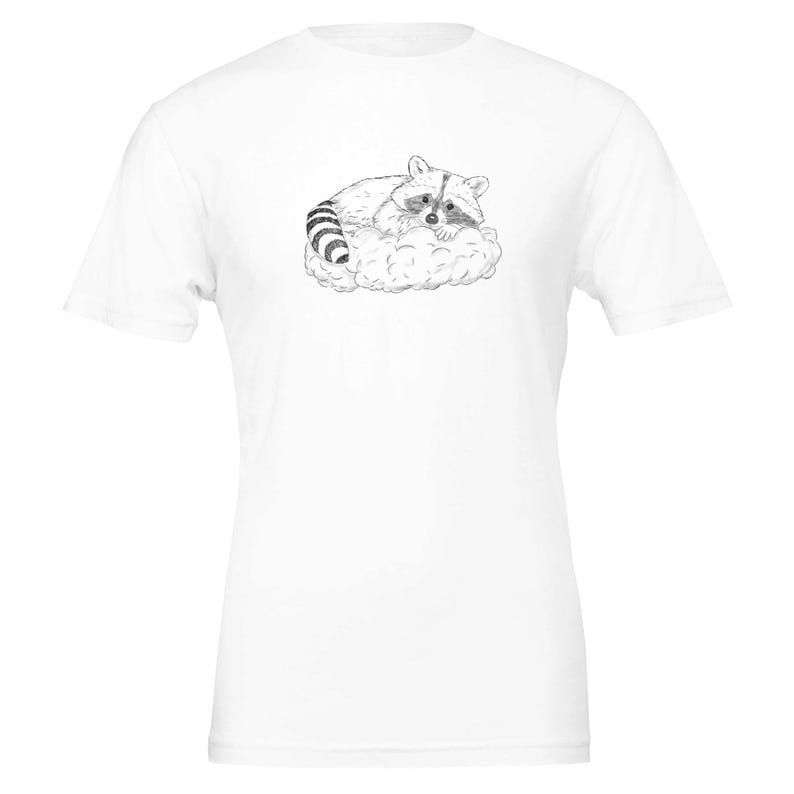 Schlurpi the Sleeping Raccoon – Unisex T-Shirt | Sustainable Cotton Shirt with Hand-Drawn Illustration