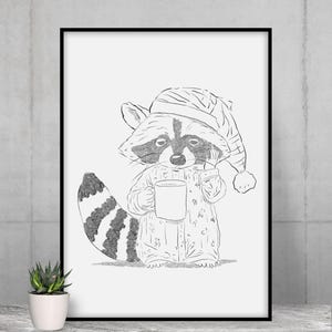 I Hate Mondays | Pencil Sketch of Schlurpi the Raccoon Fine Art Print, Trademarked & Exclusive Sketches, No Frame included