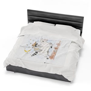Cozy Plush Blanket with Schlurpi the Raccoon Riding a Sheep | Perfect Gift for Raccoon Fans | 50x60" (127x152 cm)