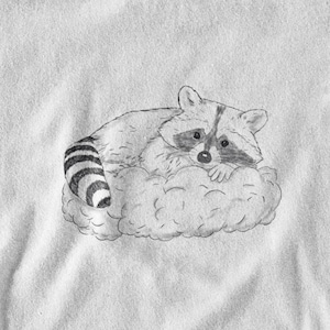 Schlurpi the Sleeping Raccoon – Unisex T-Shirt | Sustainable Cotton Shirt with Hand-Drawn Illustration
