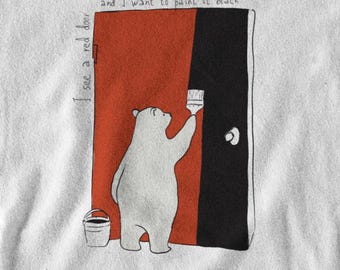 Camiseta Paint It Black | Bear Painting a Red Door Black – Letras de músicas dos Rolling Stones