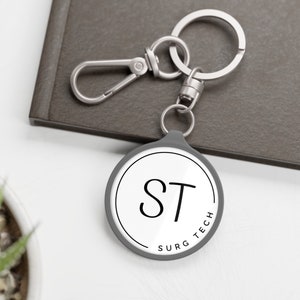 Surg Tech Initials Key Chain-- Key Ring -- Scrub Tech // Surgical Technologist