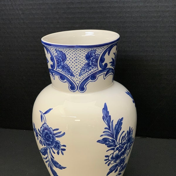 Tiffany & Company Delft Blue 9 1/4" Flower Vase