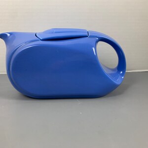 Hall China Company Pitcher Made for Westinghouse Art Deco Blue Mid Century Look Pitcher