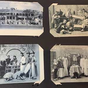 Antyczna książka z 1906 r. zawierająca pocztówki z Włoch, Chin, Egiptu, Hawajów i innych miejsc. Dołącz do marynarki i zobacz świat – oto, co zrobił marynarz William Davis
