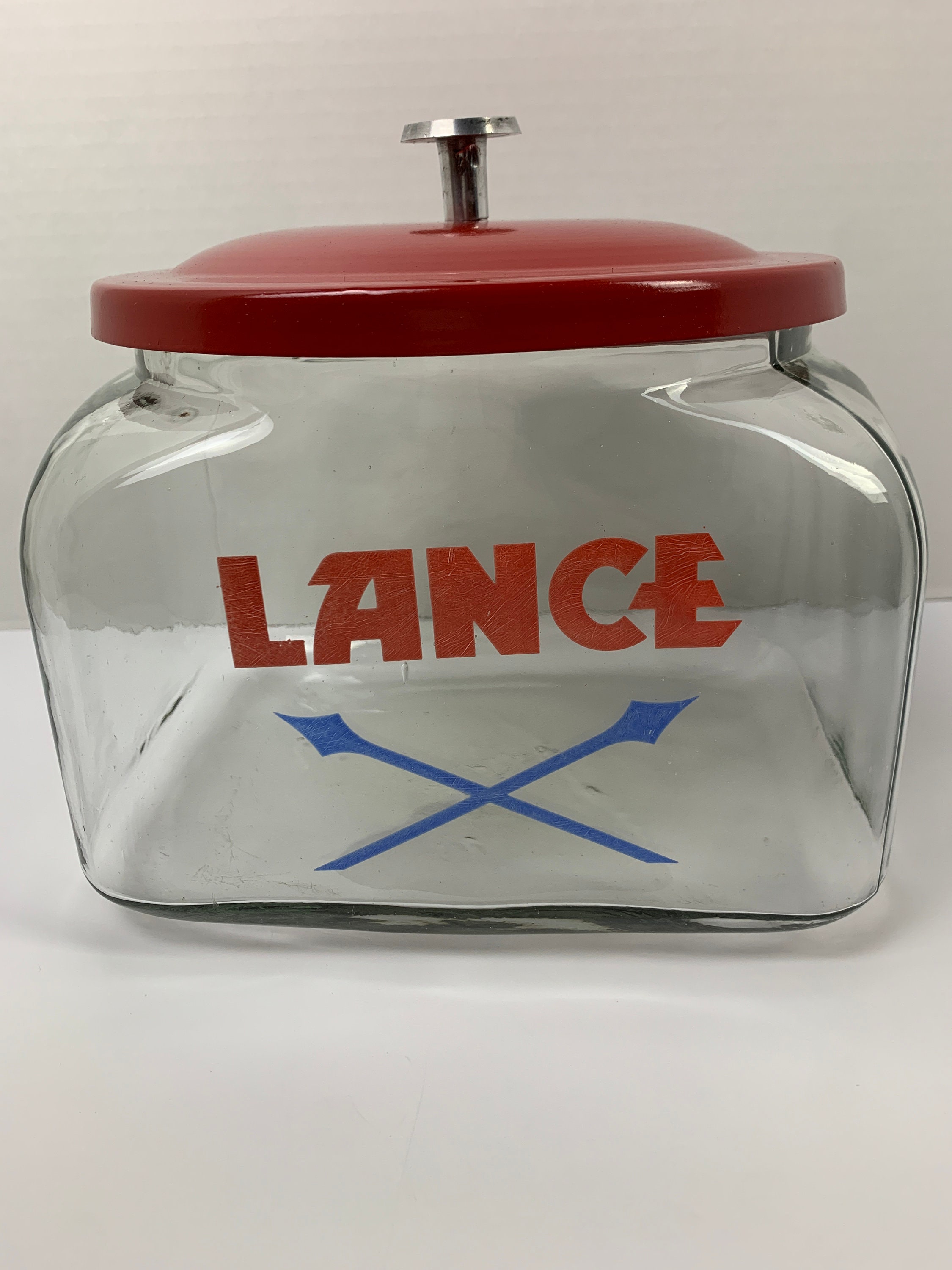 Lance Counter Jar With Lid Country Two Lance Logo Store Display Cookie