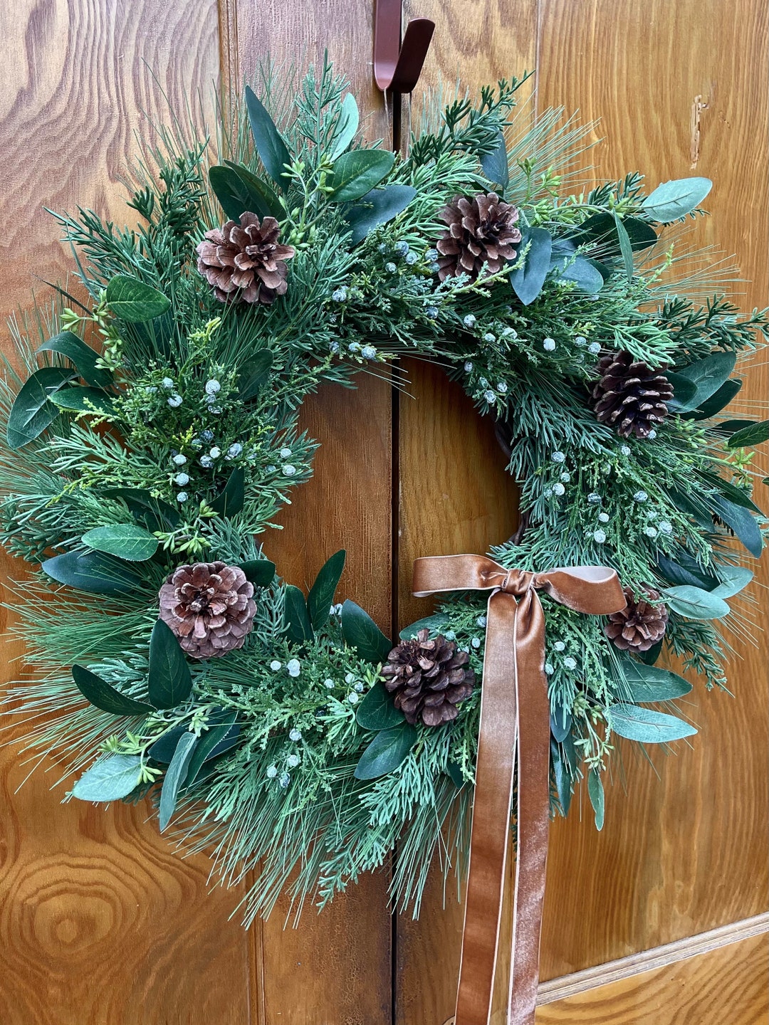 Winter Evergreen Wreath, Evergreen Wreath, Juniper and Cedar Wreath