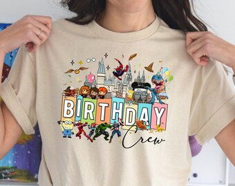 Disney Family Birthday Boy Girl Trip Shirt Bach Girl Trip Birthday Crew  Squad Wizard Universal Studios Family 2024 Spiderman Hero shirt