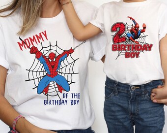 Spiderman Birthday Family Matching T-shirt, Spider-Man Crop Tank, Amazing Spider Man Avenger Shirt, Superhero Shirt, Mom of The Birthday Boy